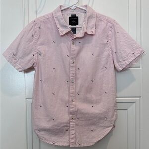 Cactus Boys Light Pink Button Down Shirt with gray bird Accents